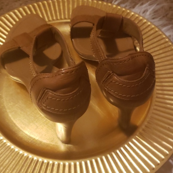 Apostrophe Tan Leather Heeled Sandals - Picture 3 of 6